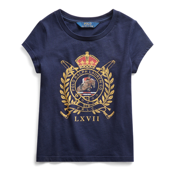 Horse Crest Cotton Jersey Tee Girls 1.5-6.5 Years 1