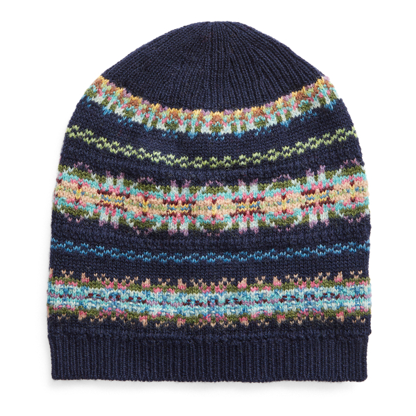 Bonnet Polo en tricot intarsia de laine m&eacute;lang&eacute;e Girls 1.5-6.5 Years en 1