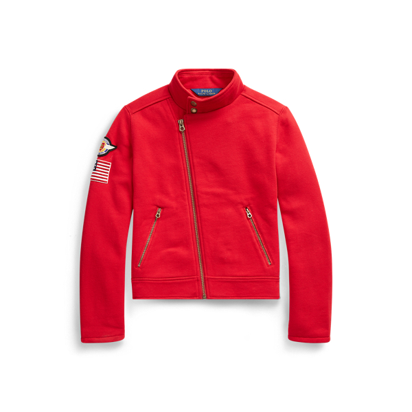 Knit Cotton-Blend Moto Jacket Girls 7-14 Years in 1