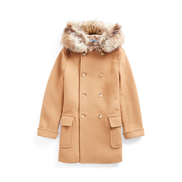 Faux-Fur-Trim Wool-Blend Coat Girls 7-14 Years 1