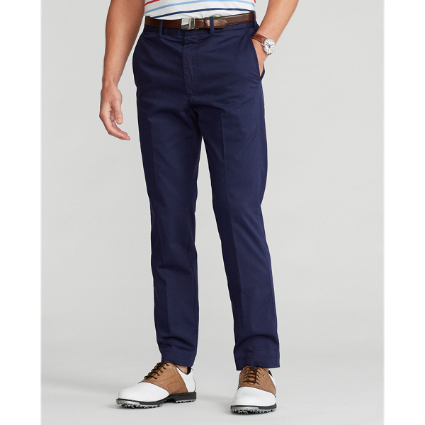 Refined Navy Tailored Stretch Twill Trouser Polo Golf 4