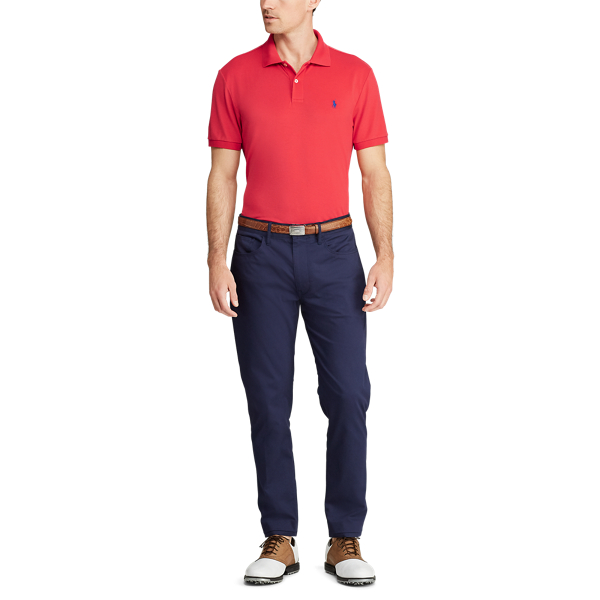 Deep Orangey Red Custom Slim Performance Polo Polo Golf 2