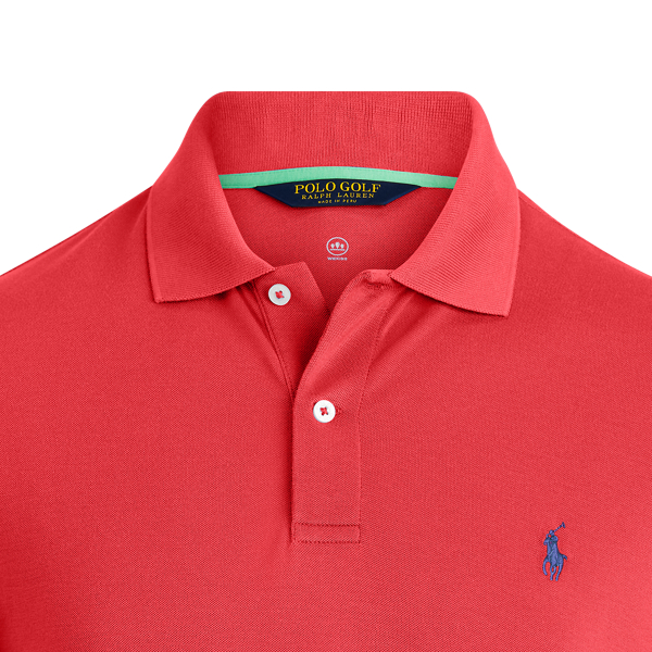 Deep Orangey Red Custom Slim Performance Polo Polo Golf 5