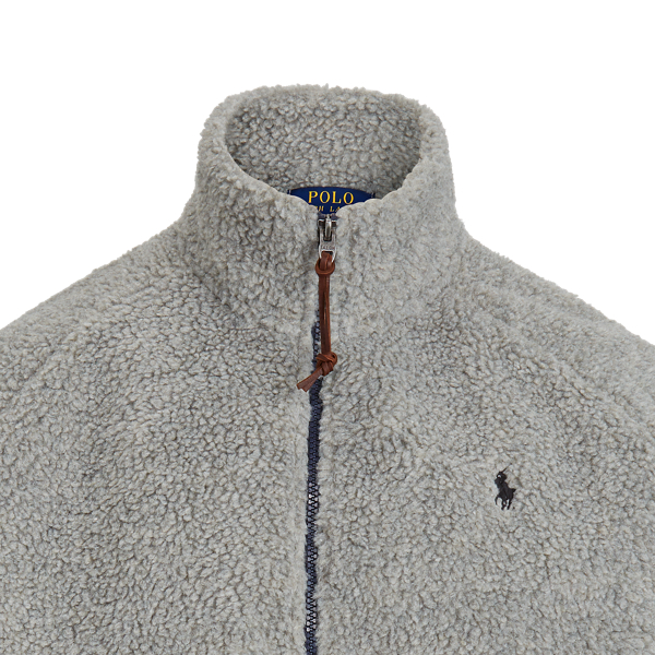 Dark Vintage Heather Fleece Track Jacket Polo Ralph Lauren 6