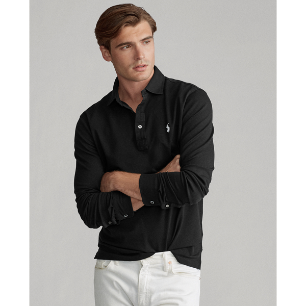 Black Custom Slim Fit Mesh Shirt Polo Ralph Lauren 1