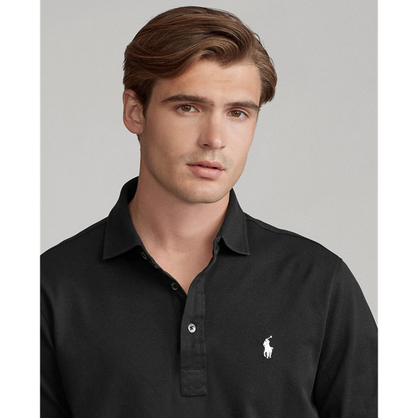 Black Custom Slim Fit Mesh Shirt Polo Ralph Lauren 6