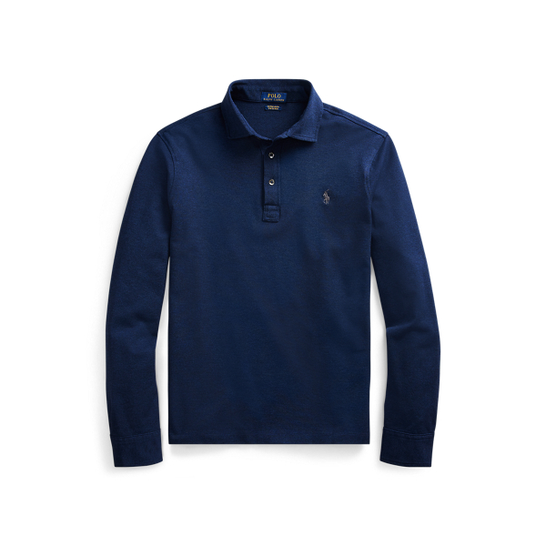 Monroe Blue Heather Custom Slim Fit Mesh Shirt Polo Ralph Lauren 2