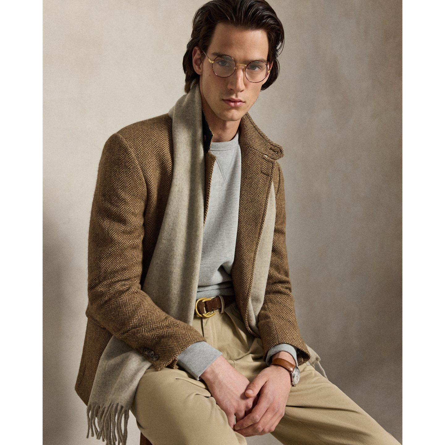 Мужская толстовка Ralph Lauren The RL Fleece, цвет: Меланжевый — фото 4