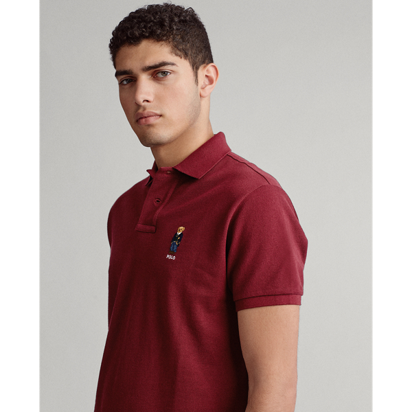 Classic Wine Custom Slim Fit Bear Mesh Polo Polo Ralph Lauren 6