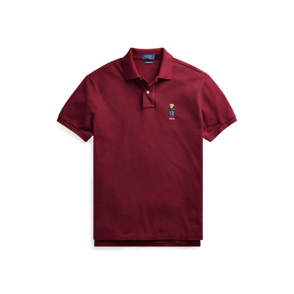 Classic Wine Custom Slim Fit Bear Mesh Polo Polo Ralph Lauren 2