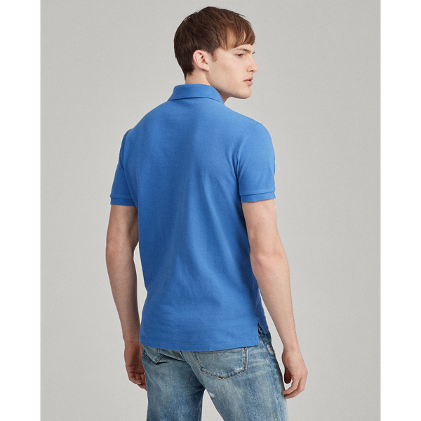 Blue Custom Slim Fit Mesh Polo Shirt Polo Ralph Lauren 4