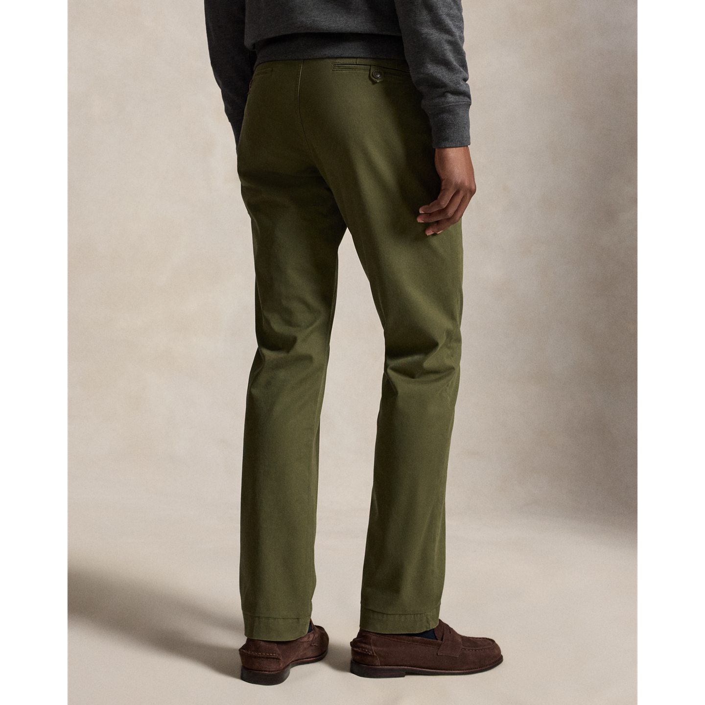 Мужские брюки Polo Ralph Lauren Stretch Straight Fit Washed Chino, цвет: Оливковый — фото 2