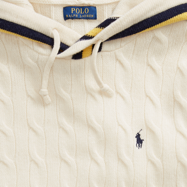 Cream/Navy/Gold Hooded Cricket Jumper Polo Ralph Lauren 6