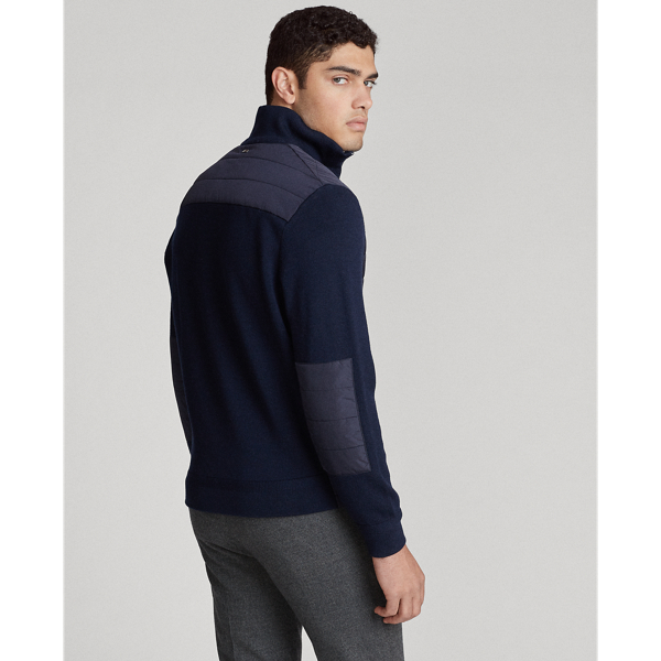 Navy Wool Hybrid Full-Zip Jumper Polo Ralph Lauren 4