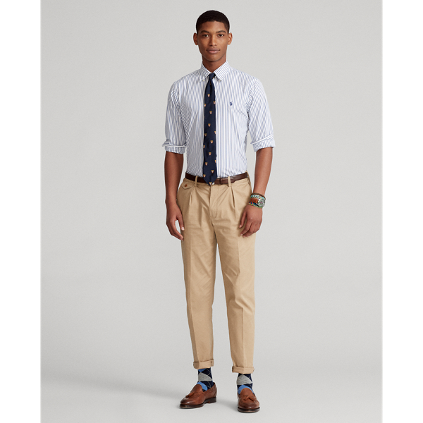 Camicia popeline a righe Slim-Fit Polo Ralph Lauren in Bianco/Blu cielo 4
