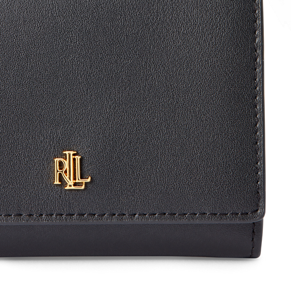 Black/Porcini Leather Continental Wallet Lauren 4