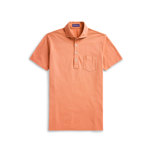 Custom Slim Fit Washed Piqu&eacute; Polo Shirt Purple Label 1