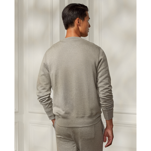 Classic Light Grey Heathe Fleece Sweatshirt Purple Label 5