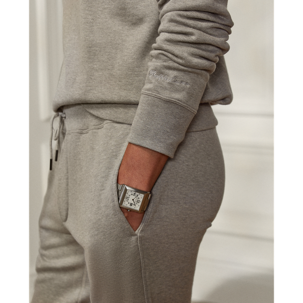 Classic Light Grey Heathe Fleece Sweatshirt Purple Label 6