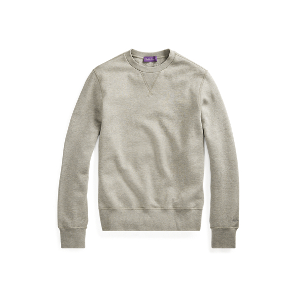 Classic Light Grey Heathe Fleece Sweatshirt Purple Label 2