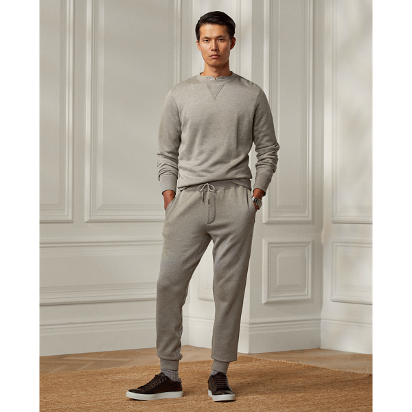 Classic Light Grey Heathe Fleece Jogger Pant Purple Label 1