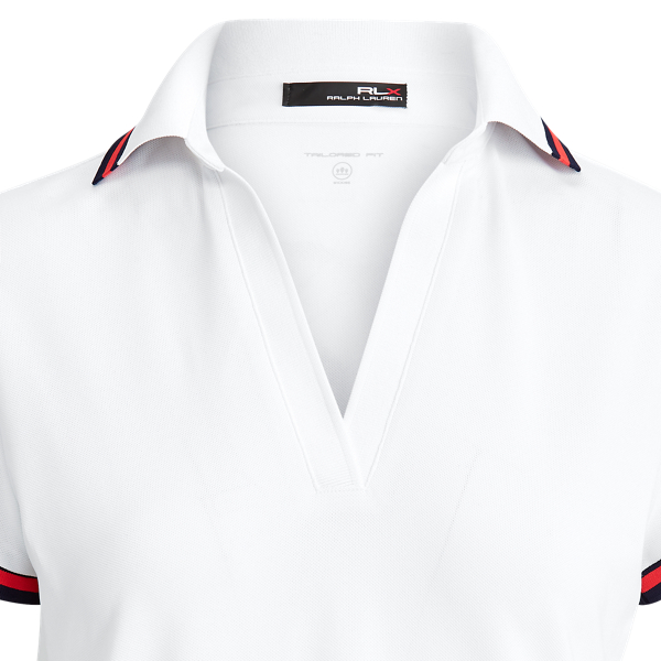 Ceramic White Piqu&eacute; Short-Sleeve Golf Shirt RLX 5