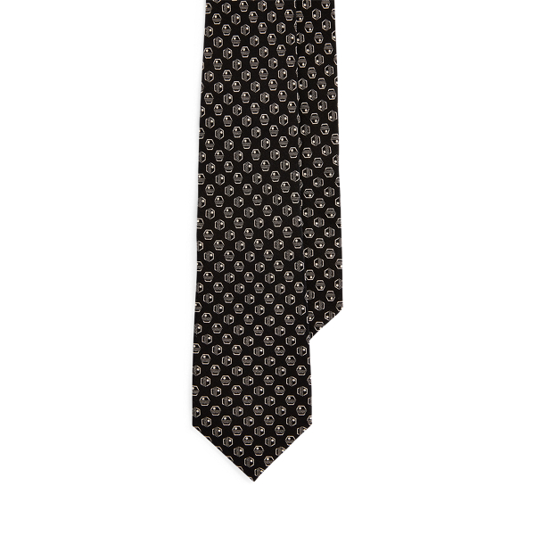 Art Deco Hexagon-Print Tie Purple Label in 1