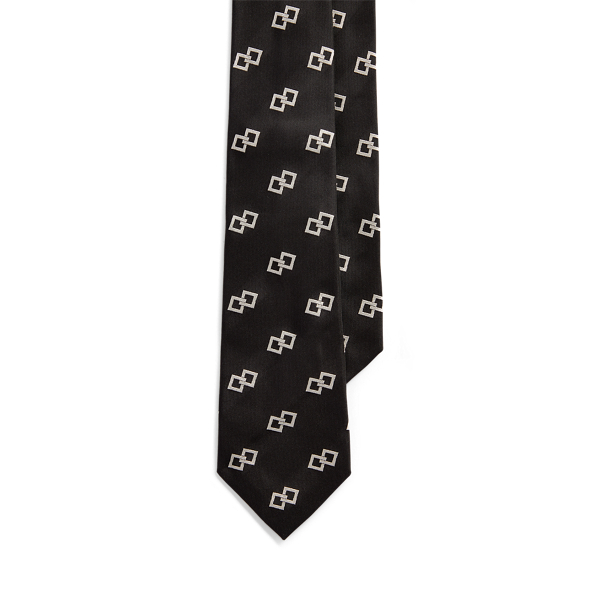 Art Deco Silk Jacquard Tie Purple Label 1