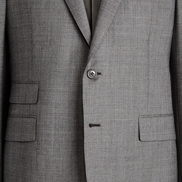 Grey Multi Gregory Hand-Tailored Sharkskin Suit Purple Label 11