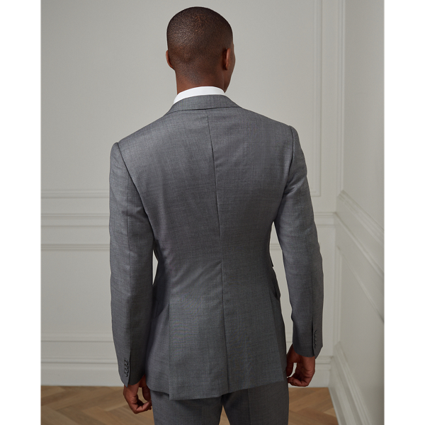 Grey Multi Gregory Hand-Tailored Sharkskin Suit Purple Label 5