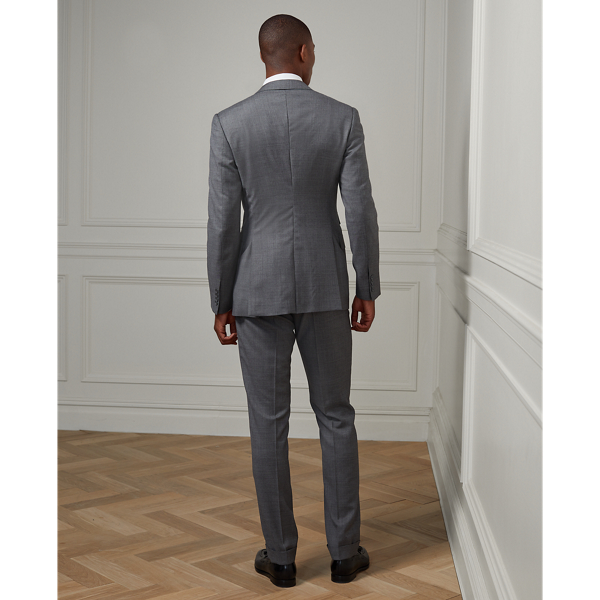 Grey Multi Gregory Hand-Tailored Sharkskin Suit Purple Label 6