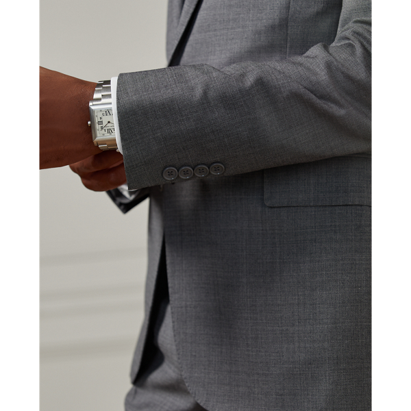 Grey Multi Gregory Hand-Tailored Sharkskin Suit Purple Label 7