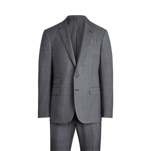 Grey Multi Gregory Hand-Tailored Sharkskin Suit Purple Label 2