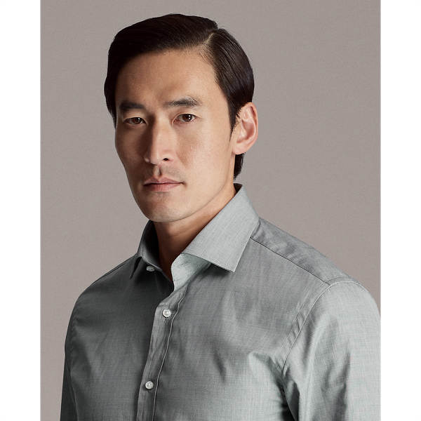 Grey End-on-End Shirt Purple Label 6