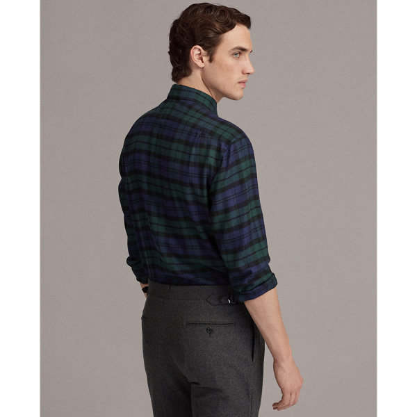 Navy And Green Tartan Twill Shirt Purple Label 4