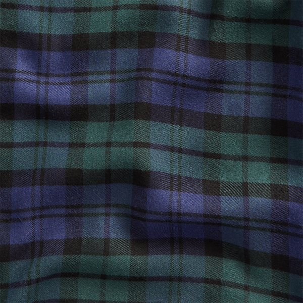 Navy And Green Tartan Twill Shirt Purple Label 6