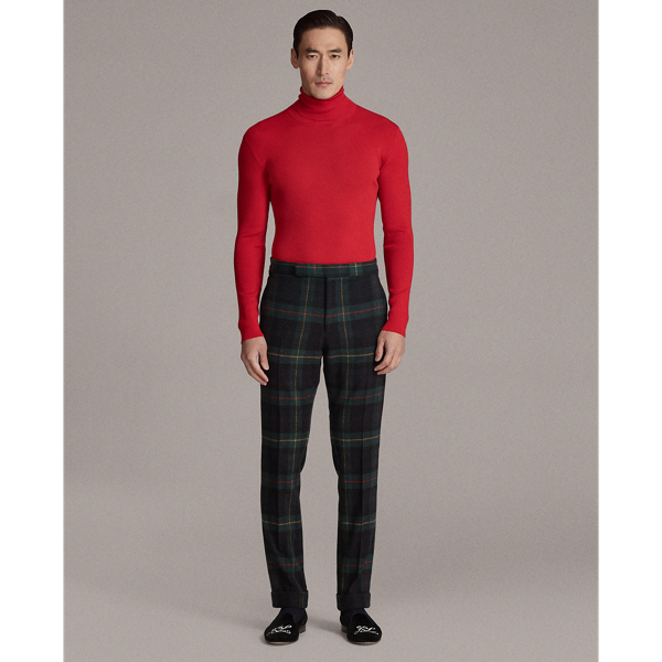 Navy Tartan Multi Gregory Plaid Cashmere Trouser Purple Label 3