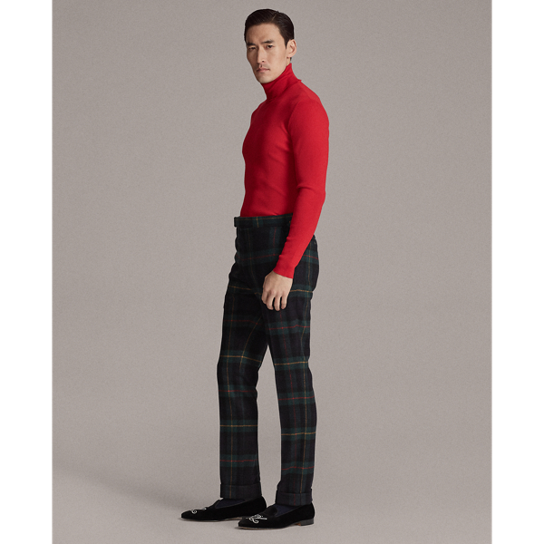 Navy Tartan Multi Gregory Plaid Cashmere Trouser Purple Label 4