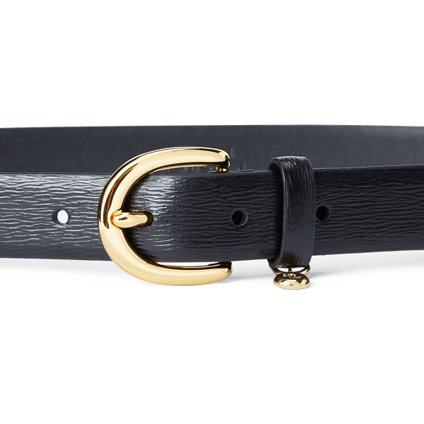 Black Charm Saffiano Leather Belt Lauren 2