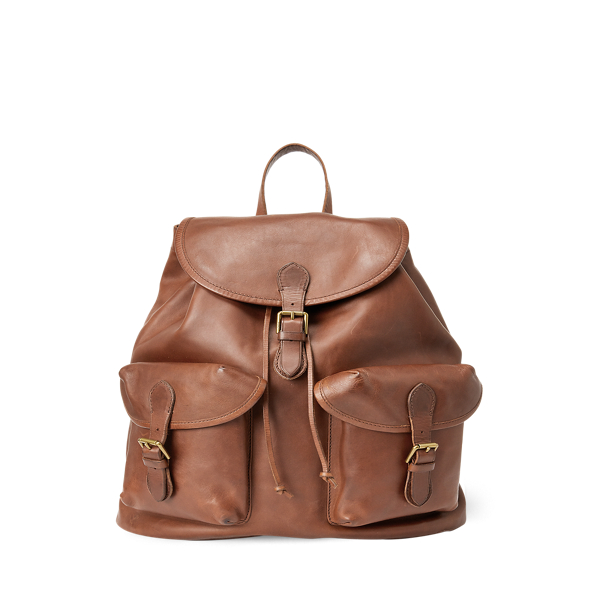 Polo Ralph Lauren Heritage Leather Backpack Brown