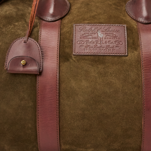 Borsone Heritage in camoscio Polo Ralph Lauren in Verde oliva 6