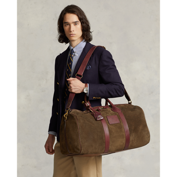 Borsone Heritage in camoscio Polo Ralph Lauren in Verde oliva 7