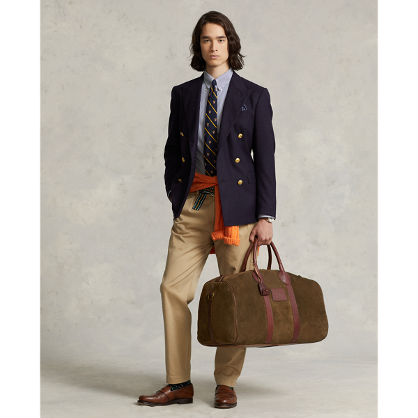 Borsone Heritage in camoscio Polo Ralph Lauren in Verde oliva 8