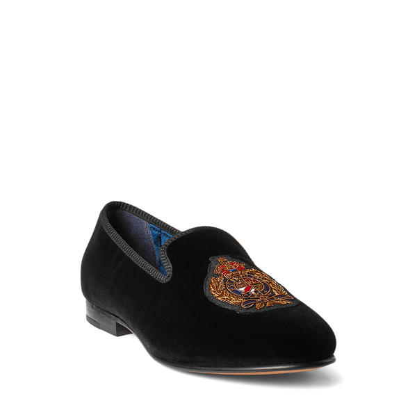 Paxton Crest Velvet Slipper