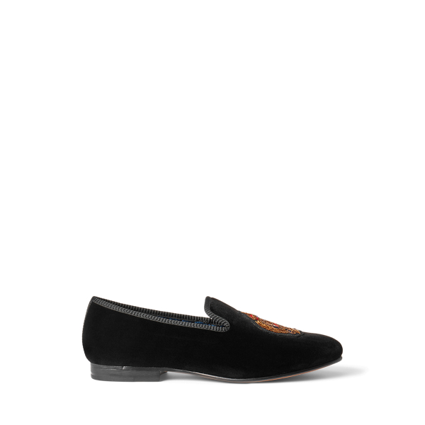 Paxton Crest Velvet Slipper