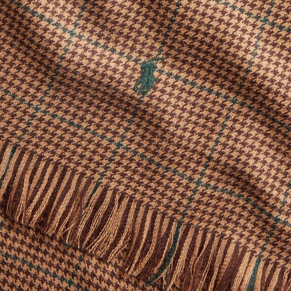 Brown/Multi Patterned Merino Wool Scarf Polo Ralph Lauren 2