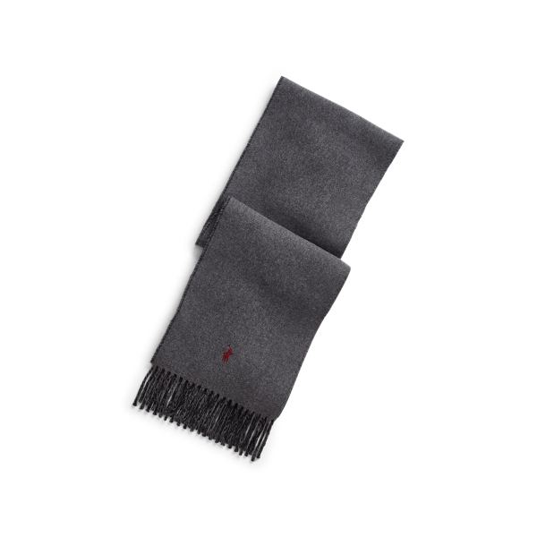 &Eacute;charpe r&eacute;versible laine m&eacute;lang&eacute;e Polo Ralph Lauren en Black/Grey 2