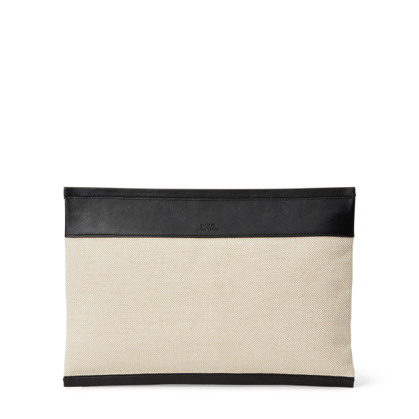 Ecru/Black Graphic Large Pouch Polo Ralph Lauren 3