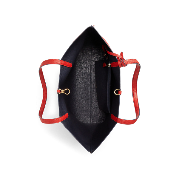 Red/Lauren Navy Vegan-Leather Reversible Tote Lauren 5