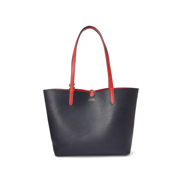 Red/Lauren Navy Vegan-Leather Reversible Tote Lauren 7
